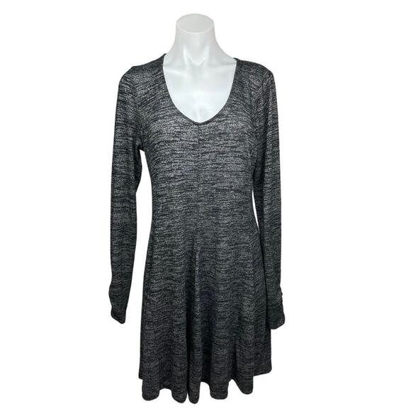 Hollister Dresses & Skirts - Hollister Dark Gray Jersey Long Sleeve Scoop Neck Fit & Flare Sweater Dress Sz L